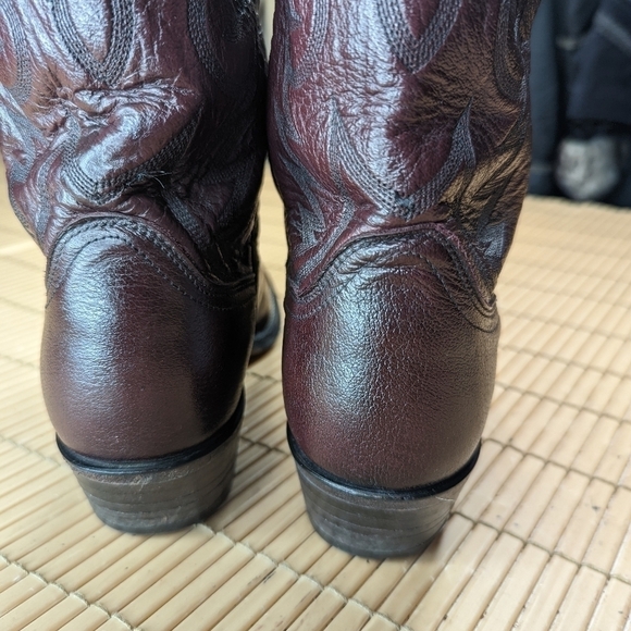 Dan Post boots Milwaukee men\'s sz 9D black cherry/burgundy leather round toe. Gr main image 11
